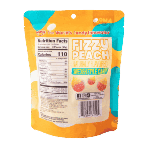 Amos Fizzy Peach Swedish Style Candy 9.5 OZ (270g)
