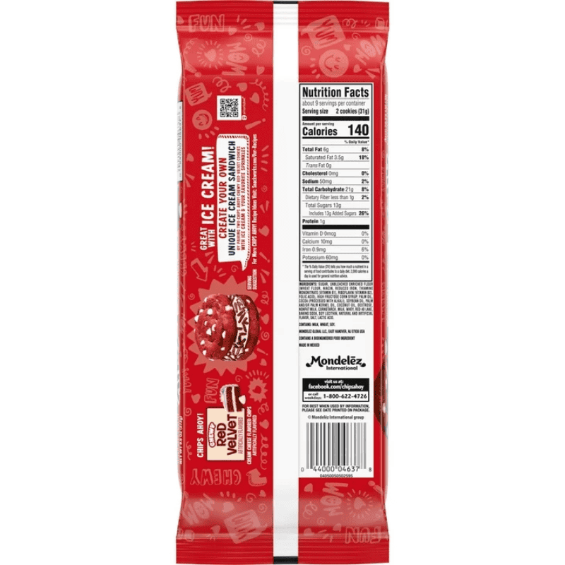 CHIPS AHOY! Chewy Red Velvet Cookies 9.6 oz 272g