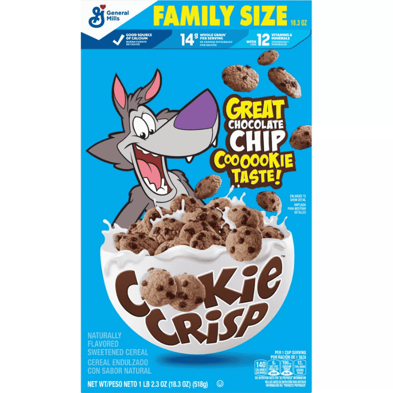 cereal cookie crisp chocolate chip family size 18.3oz 518g
