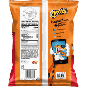 Cheetos Crunchy Cheese 8.5oz bolsa de botana sabor queso vista informacion nutrimental