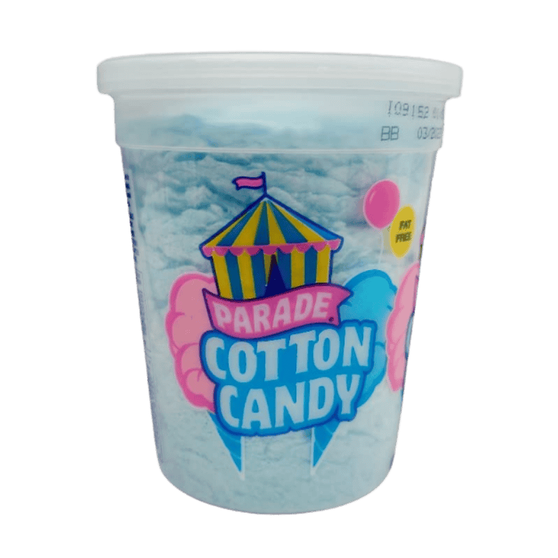 algodón de azúcar en envase plástico cotton candy parade azul 57g