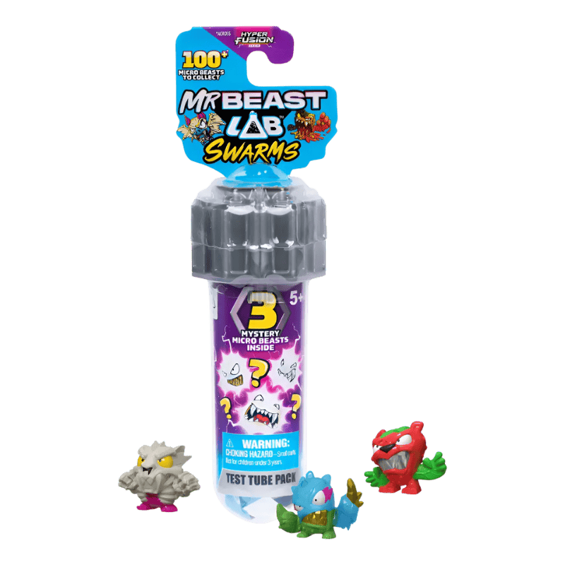 Mr Beast Lab Swarms 3 figuras, 3 Mystery Micro Beasts Inside