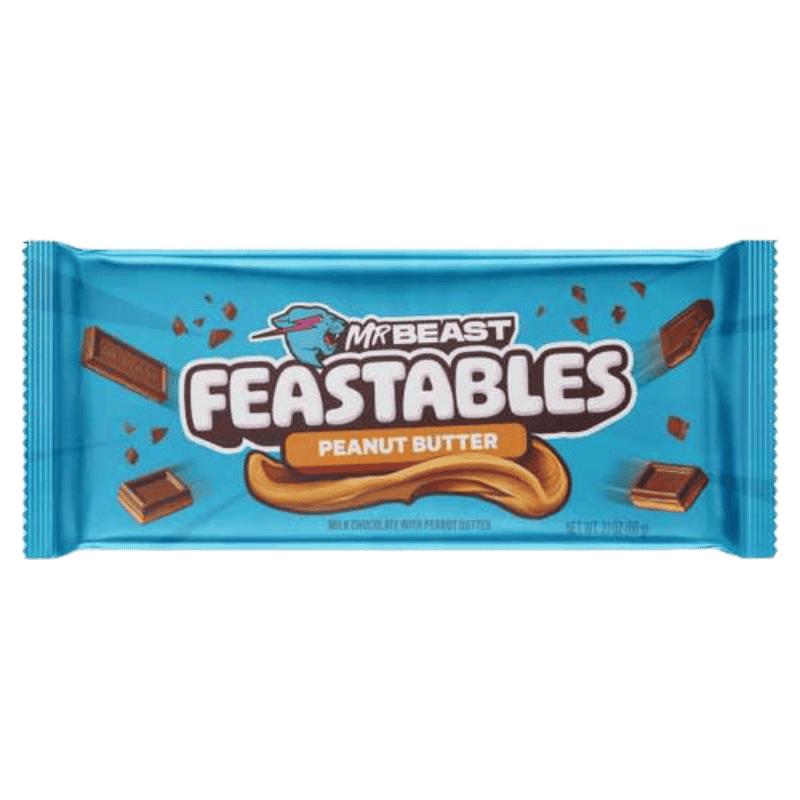 Feastables MrBeast Peanut Butter - Barra de Chocolate con Crema de Cacahuate - 60g