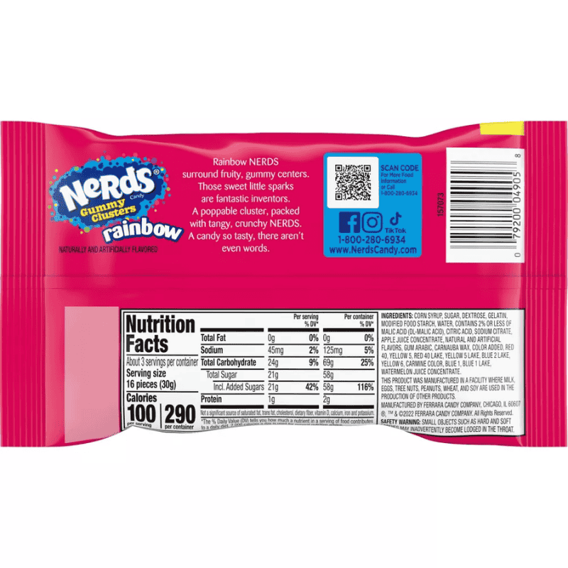 Nerds Gummy Clusters Rainbow Descripcion visual