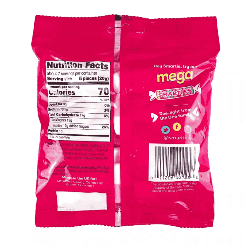 Smarties Squashies Raspberry and Cream 5oz 141g