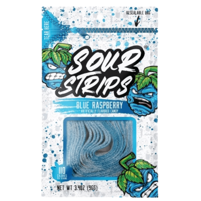 Sour Strips Blue Raspberry 3.4 Oz 96Gr