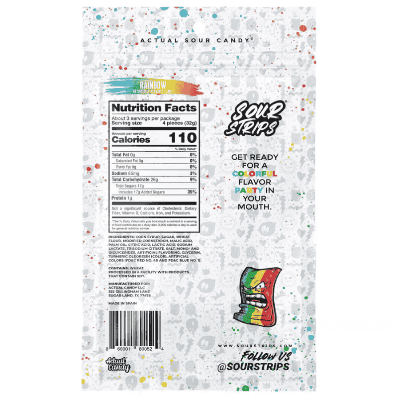 Sour Strips Rainbow 3.4oz 96g