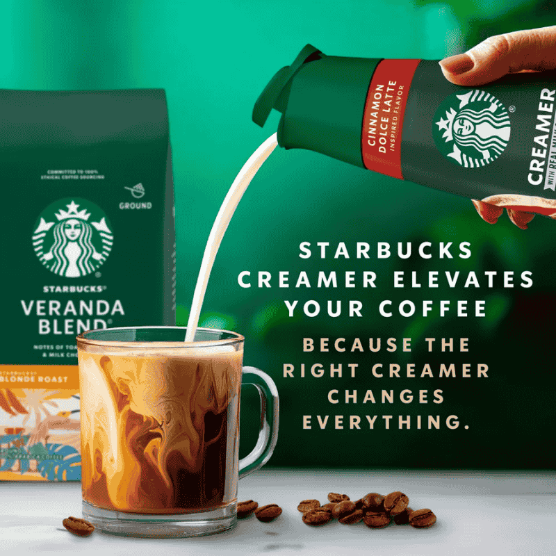 Starbucks Creamer Cinnamon Dolce Latte 28oz 828ml descripcion visual