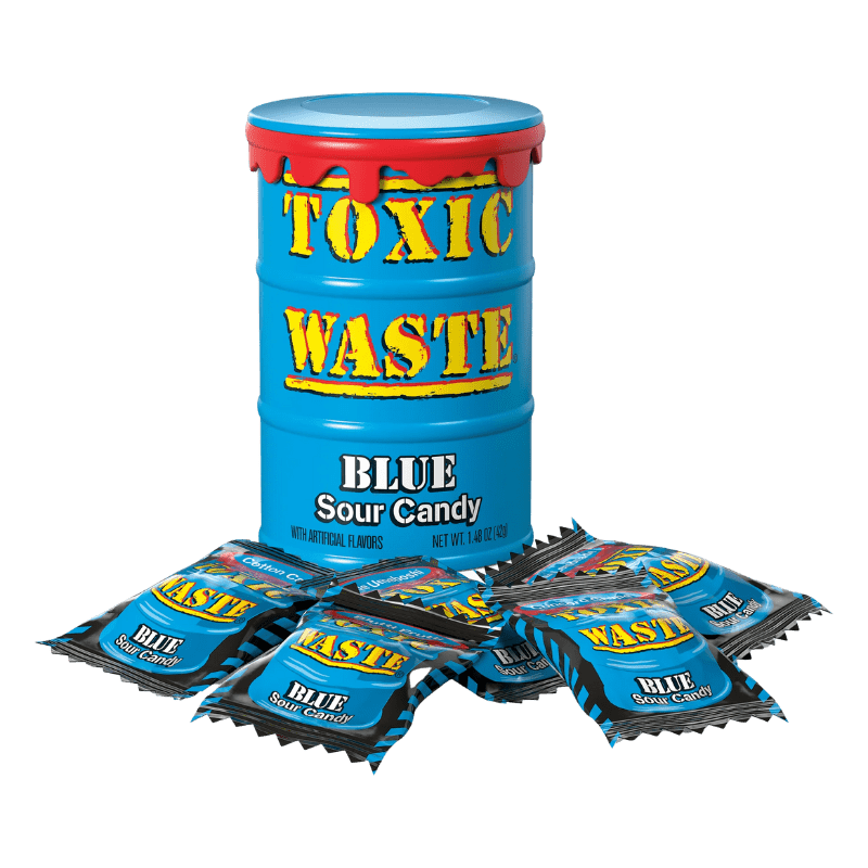 Toxic Waste Blue Sour Candy Drum