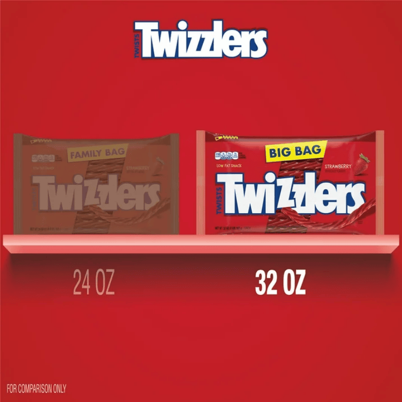 Twizzlers Twists Strawberry Big Bag 32oz 907g Regaliz comparacion de empaques