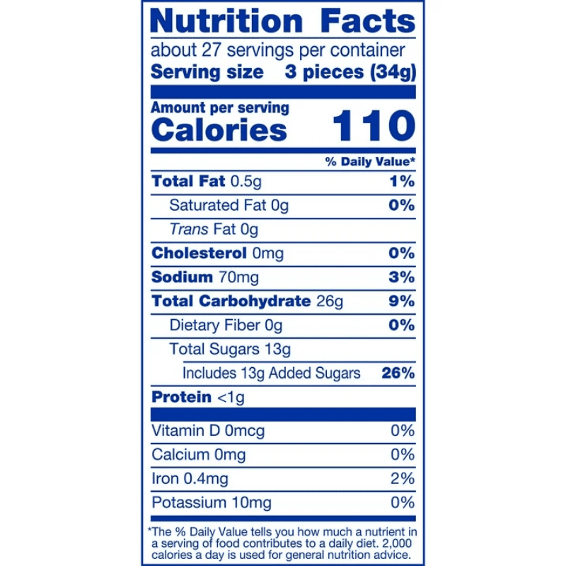 Twizzlers Twists Strawberry Big Bag 32oz 907g Regaliz informacion nutrimental