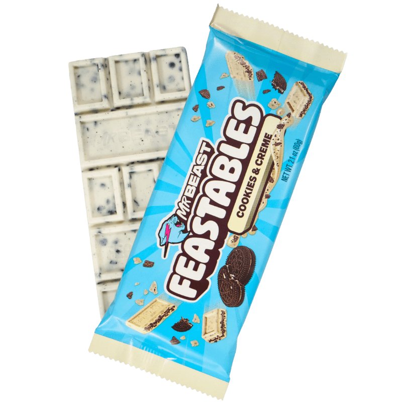 feastables mrbeast cookies and cream barra chocolate 60g