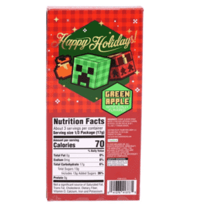Minecraft Giant Holiday Candy Cane Frankford 50g vista informacion nutrimental