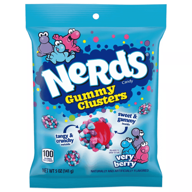 Nerds Gummy Clusters Very Berry 5oz 141g bolsa de gomitas cubiertas de Nerds