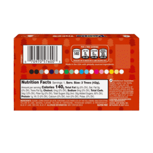 Peeps Trees 1.5oz 42g – Marshmallows Navideños parte de atras informacion nutrimental