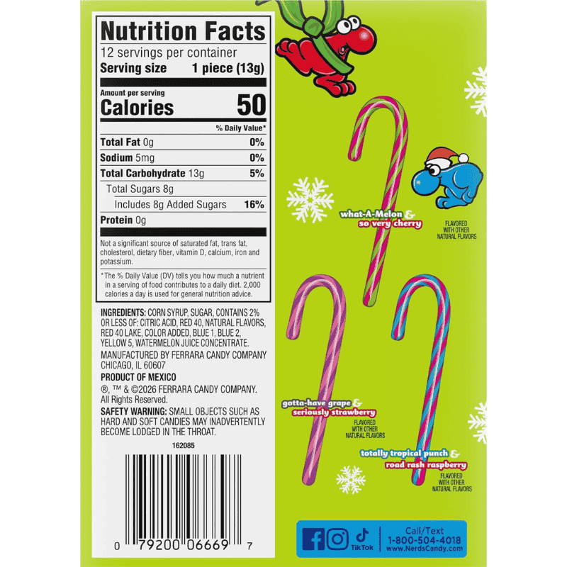 Nerds 12 Bastones Caramelo Candy Canes 5.3oz 150g - Imagen 2