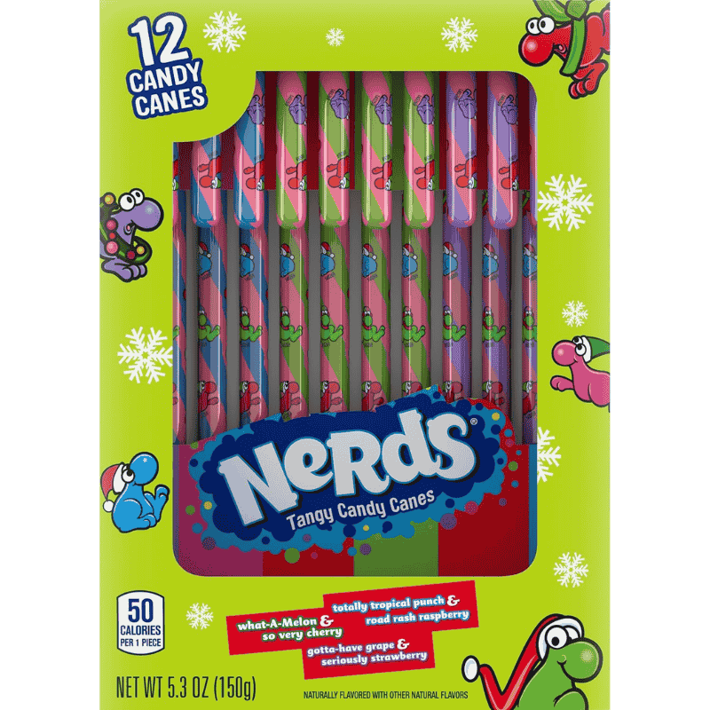 nerds 12 candy canes 5.3oz 150g