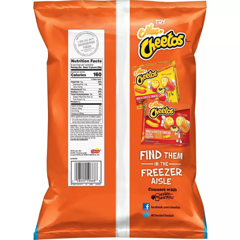 Cheetos Puffs Cheese Flavored Snacks 8 oz 226g - Imagen 3