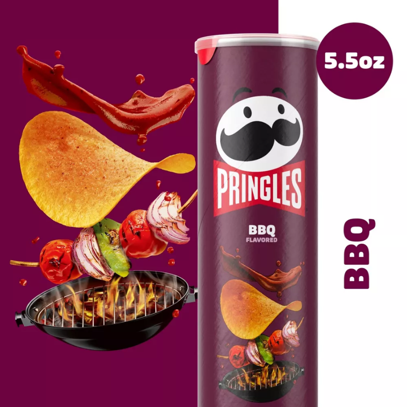 Pringles Snack Stacks BBQ Flavored Potato Crisps