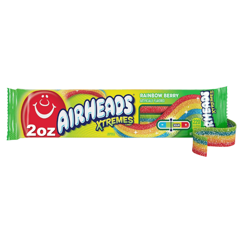 Airheads Xtremes Sweetly Sour Belts - Rainbow Berry - 2 oz - 56g