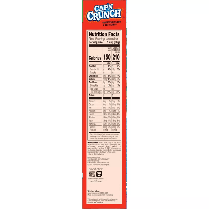 Cereal Capn Crunch Family Size (rojo) original