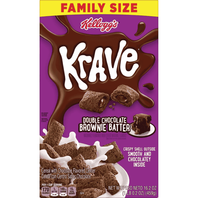 Cereal Krave Double Chocolate Brownie Batter Family Size 16.2oz (459g)