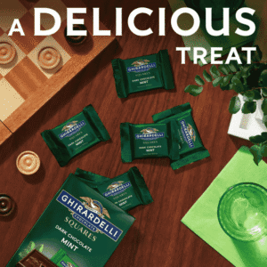 Ghirardelli SQUARES Chocolate Oscuro Relleno de Menta 5.32oz 151g