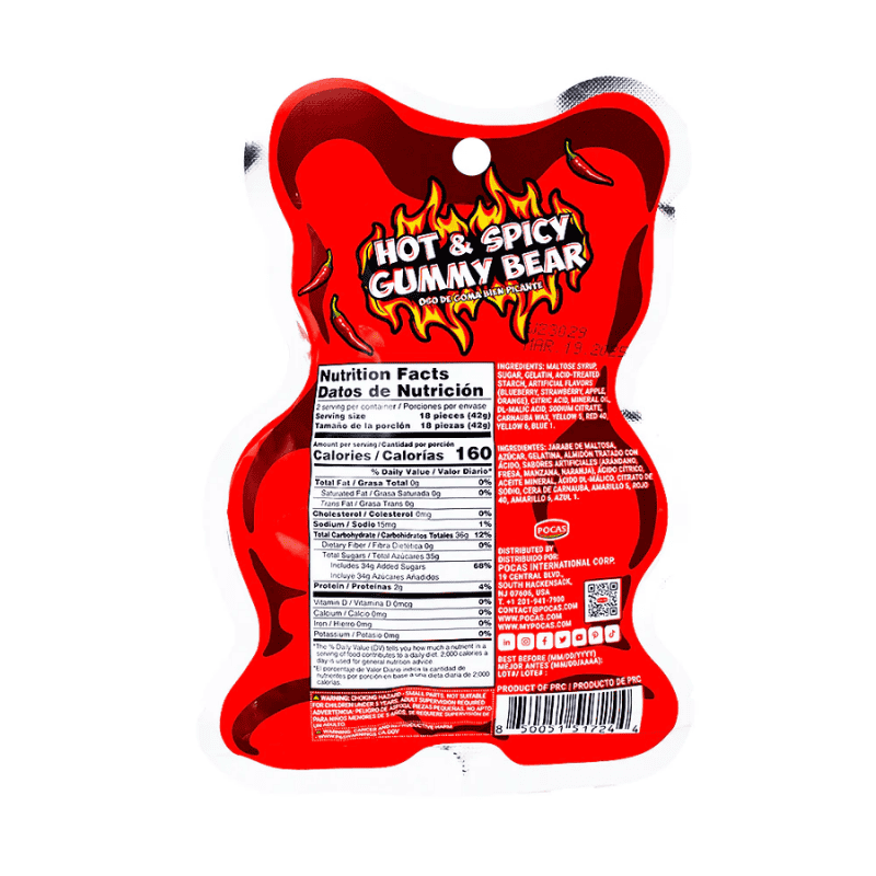 Hot & Spicy Gummy Bear 2.95oz 84g
