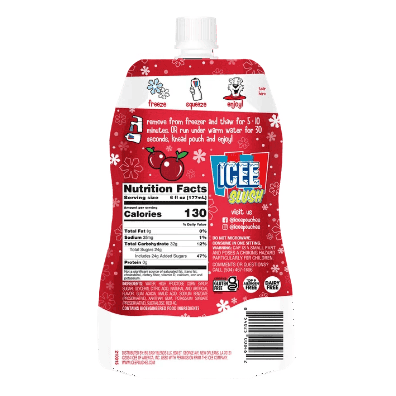 Icee Slush Cherry Freeze & Squeeze Drink Pouch 177ml