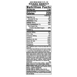 Java Monster Mean Bean Coffee Energy 15oz 443ml