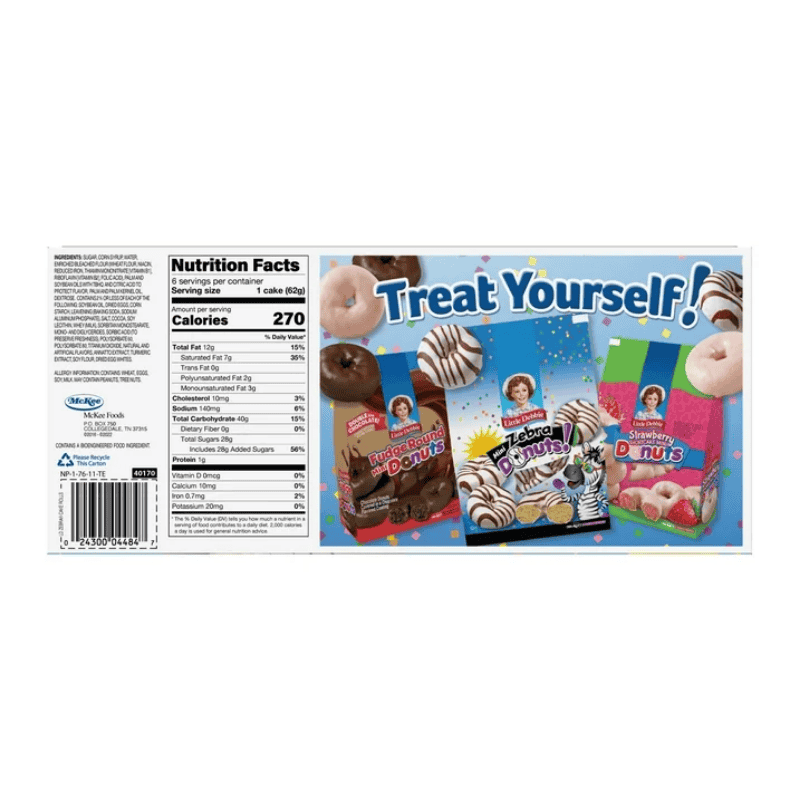 Little Debbie Zebra Cakes Rolls 6 Pastelitos 372g