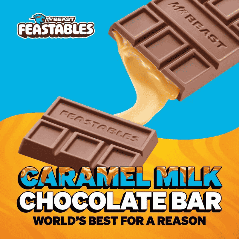 MrBeast Feastables Caramel - Barra Chocolate con Caramelo 60g