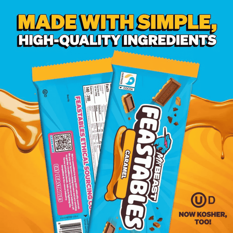 MrBeast Feastables Caramel - Barra Chocolate con Caramelo 60g