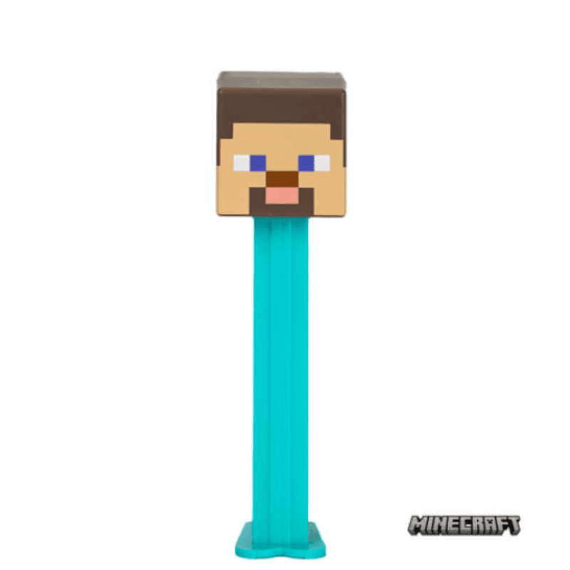 pez dispensador con dulces minecraft steve