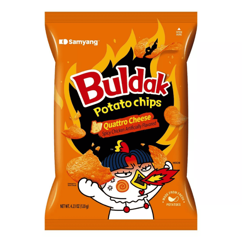 samyang buldak quattro cheese potato chips 4.23oz 120g