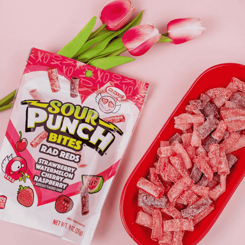Sour Punch Bites Rad Reds Valentines 9oz 255g