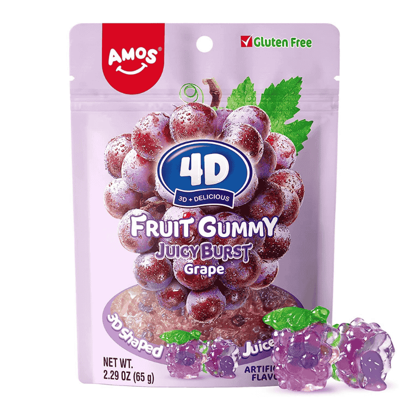 4D Fruit Gummy Grape Burst 65g