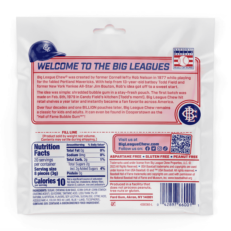 BIG LEAGUE CHEW Bubble Gum Ground Ball Grape 60g