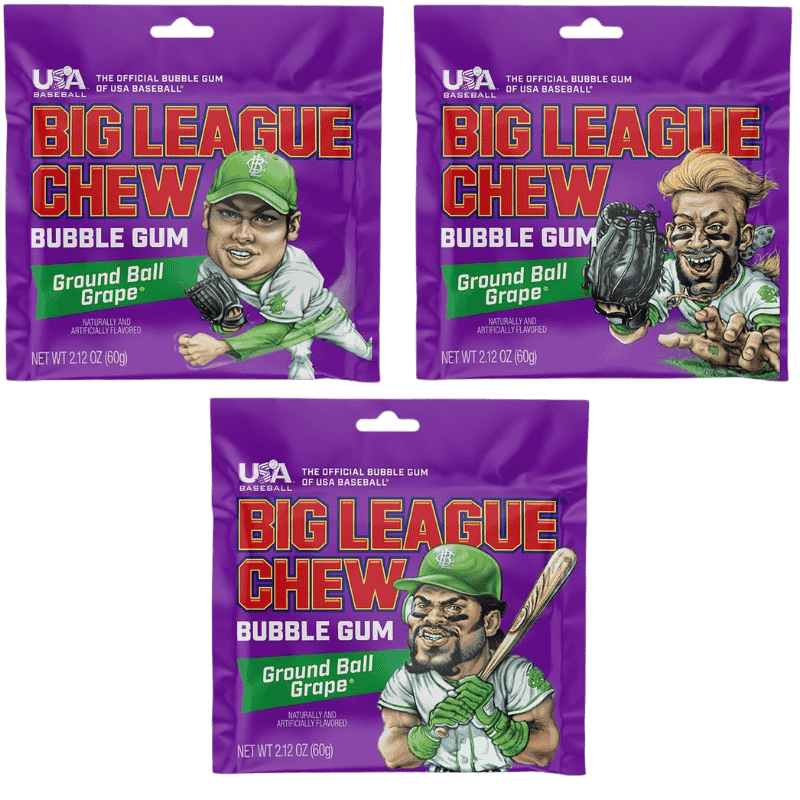 BIG LEAGUE CHEW Bubble Gum Ground Ball Grape 60g