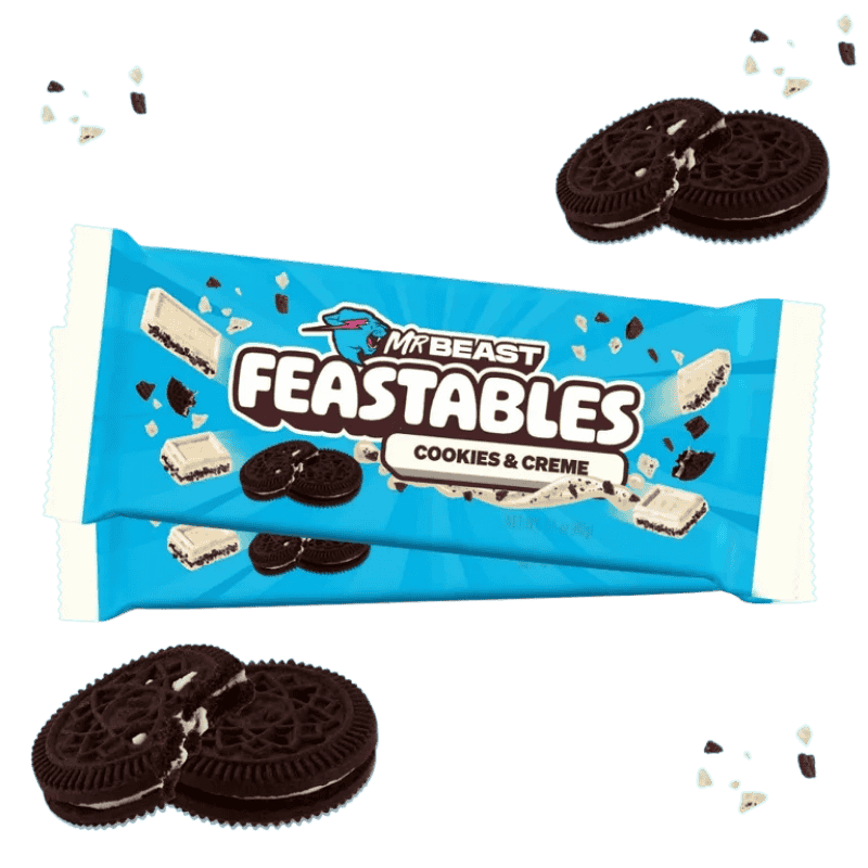 Feastables MrBeast Cookies and Cream - Barra de Chocolate - 60g