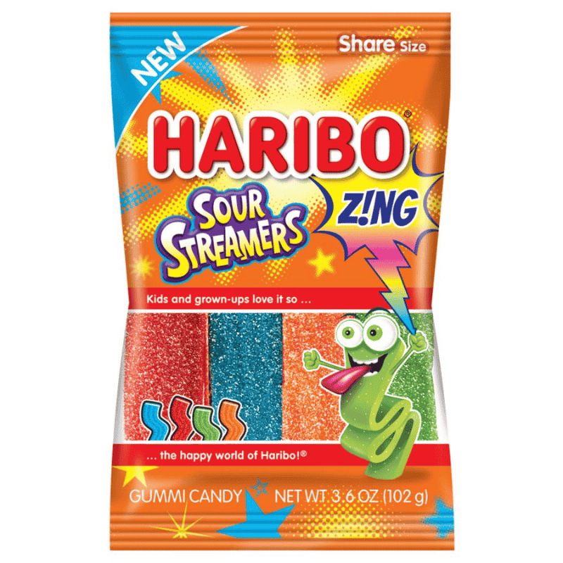 HARIBO Zing Sour Streamers 3.6oz 102g