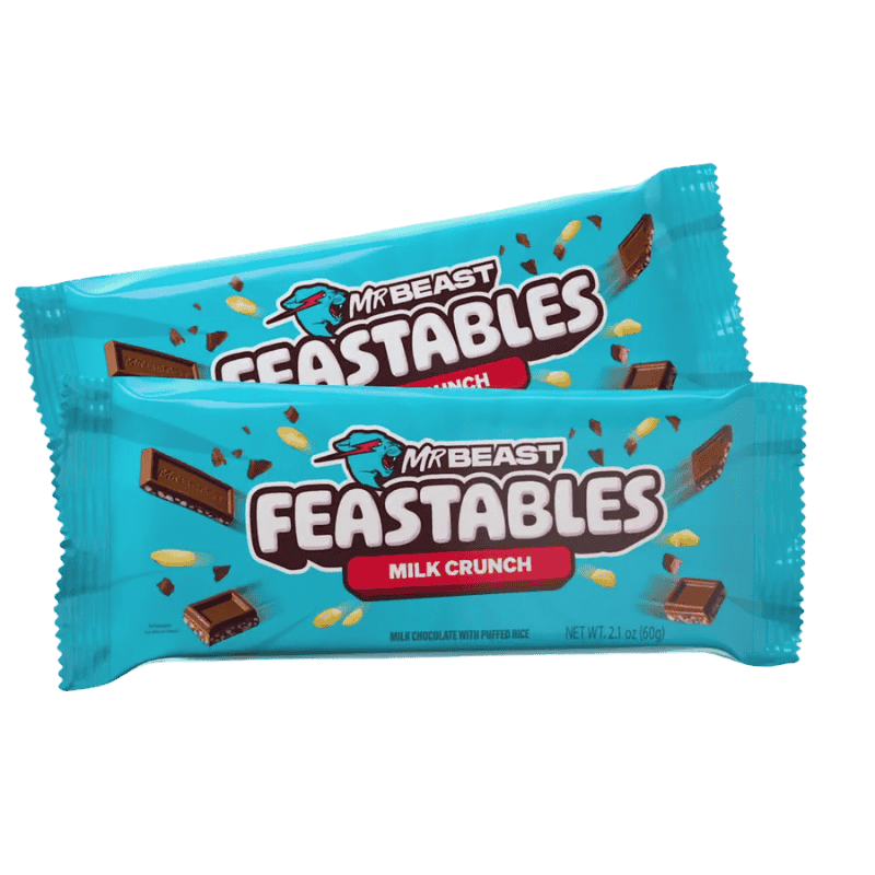 Feastables MrBeast Milk Crunch - Barra de Chocolate con Arroz Inflado - 60g