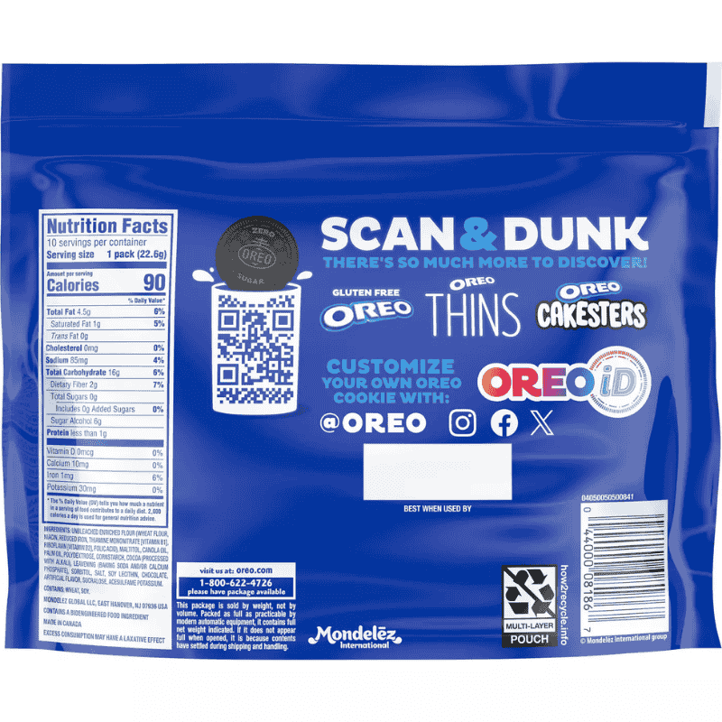 OREO Zero Sugar 226g - Galletas (10x2packs) 8oz - Imagen 5