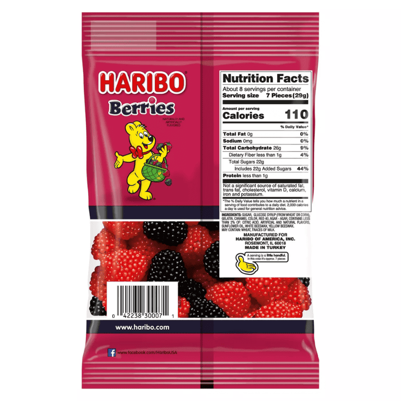 Haribo Berries Gummi Candy - Share Size 8oz (227g)