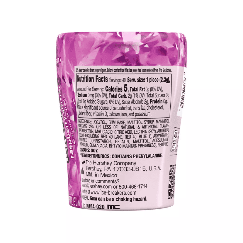 Ice Breakers Ice Cubes Raspberry Sorbet Sugar Free 40 piezas