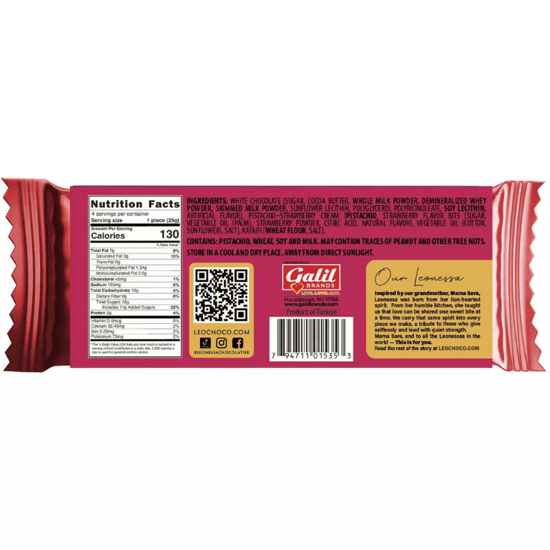 Leonessa Los Angeles Style Chocolate Bar 3.5oz (100g)