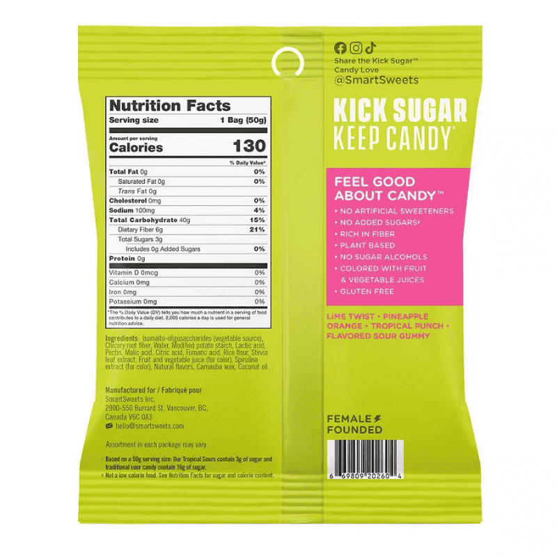 SmartSweets Tropical Sours Gummy Candy - 1.8oz (50g)