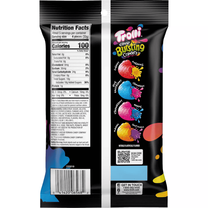 Trolli Sour Bursting Crawlers 6.3oz (178g)