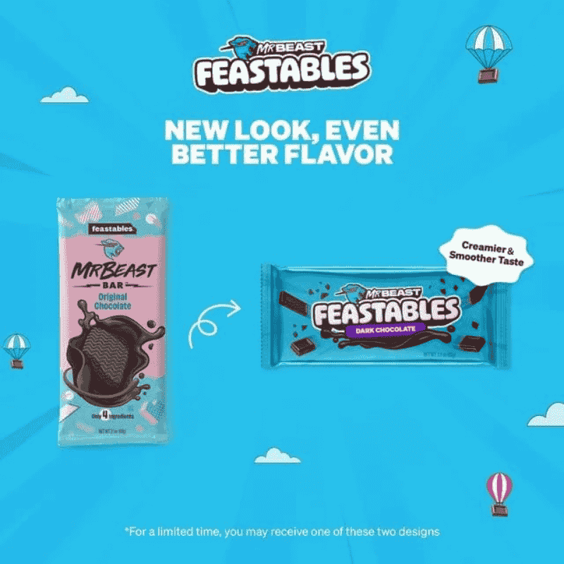 Feastables MrBeast Dark Chocolate Barra 60g - Imagen 2