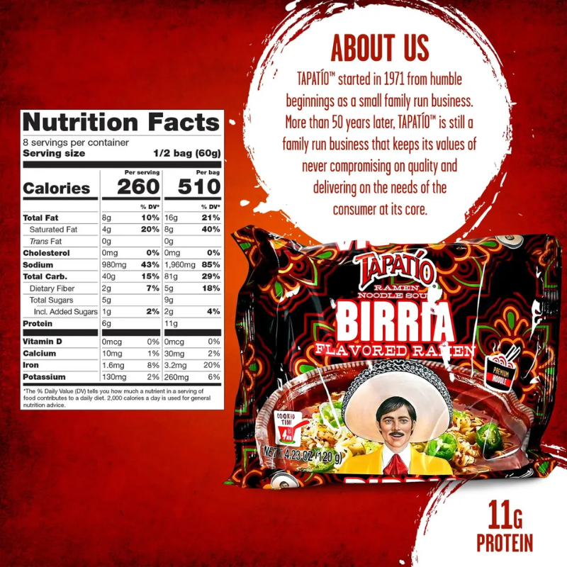 Ramen TAPATIO Birria Sobre 120g